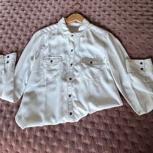 Halogen Cream Long Sleeved Button Down Shirt - M